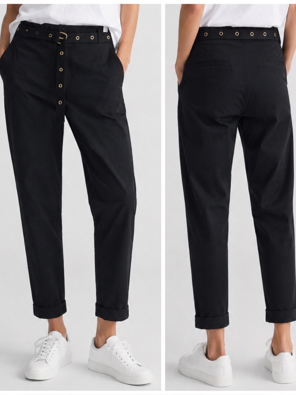 Isabel Marant Grommet Belt Straight Pants in Black
